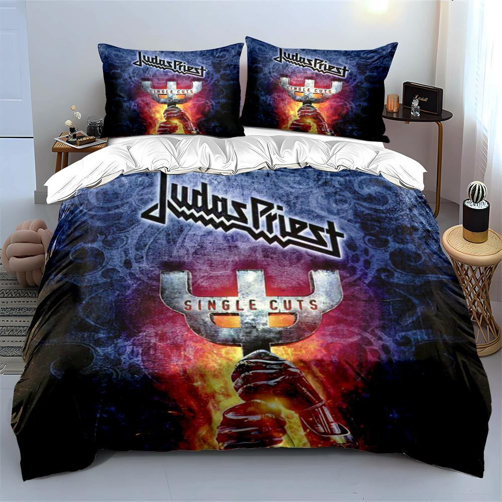 Judas Priest Single Cuts Bedding Set Bedding Set (1 Duvet Cover, 2 Pillowcases, Duvet Not Included)
