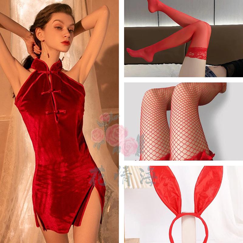 Sex Underwear Stand-up Collar Retro Sexy Pure Desire Hollowed Out Hip-wrapped Velvet