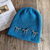 Fashion Color Solid Bow Decoration Women Casual Knitted Hat Autumn Winter And