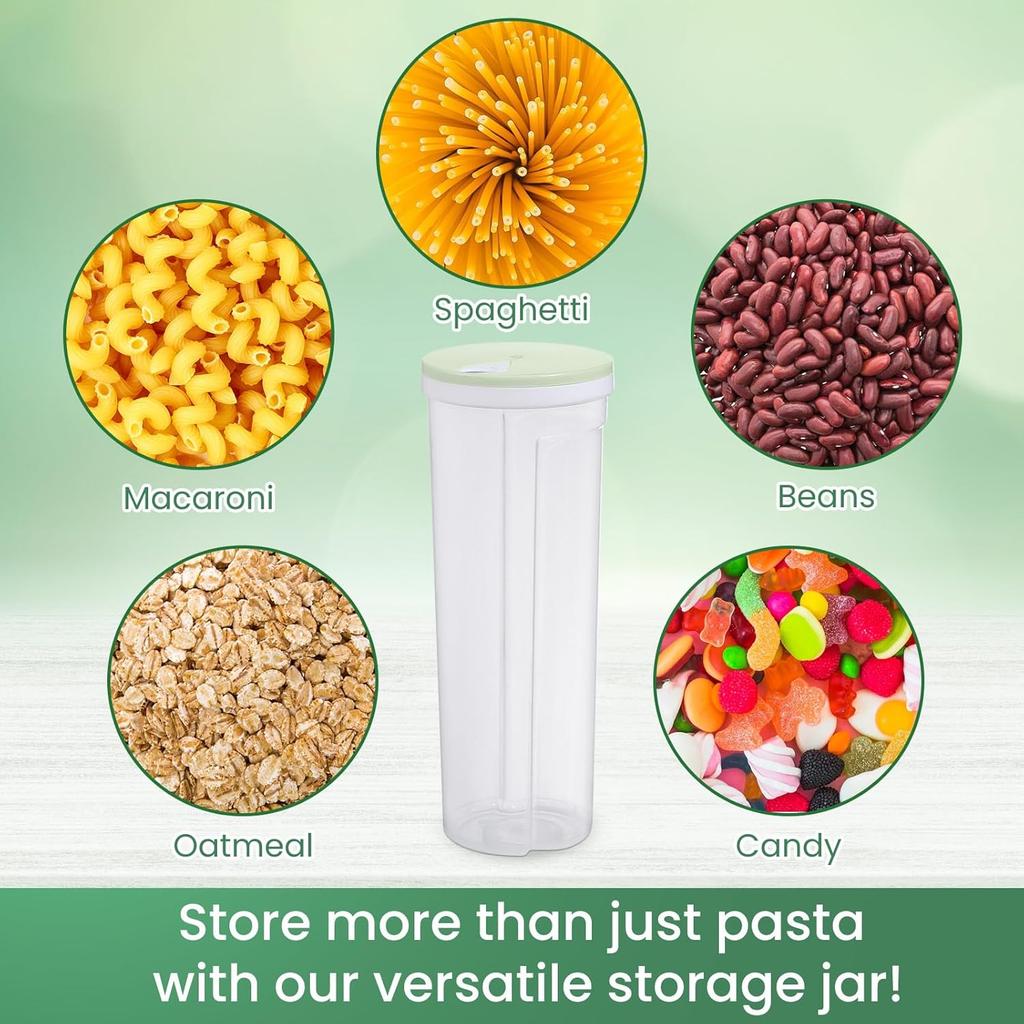 Noodles Spaghetti Container Plastic Noodle Pasta Storage Jar with Locking Lid Clear Dry Food Keeper Canister Cereal Crisper Box