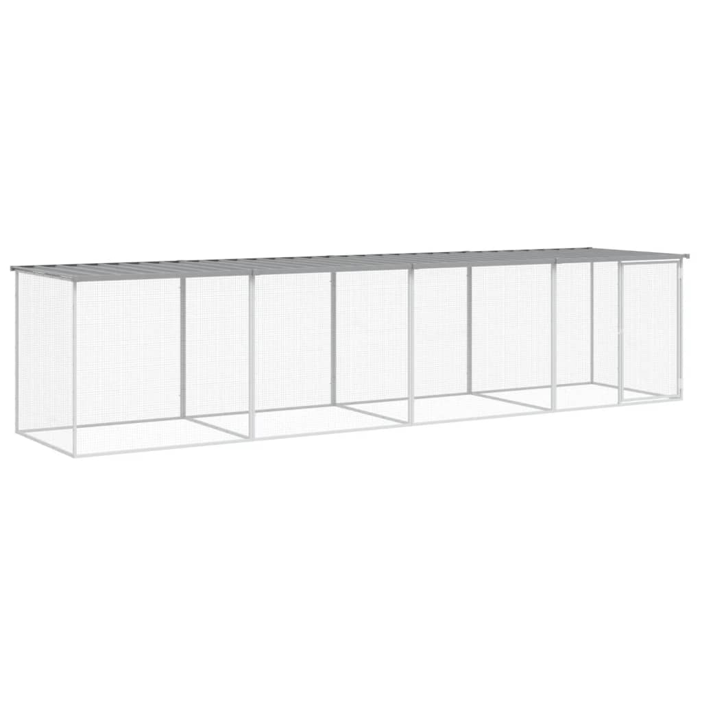 Vidaxl Chicken Coop, With Roof, Light Gray, 403X98X90 Cm, Steel