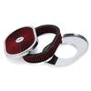 12"x2" Oval Air Cleaner Filter Assembly 5-1/8" Carb Neck W/ Flow-Thru Lid High Flow Chrome for GMC Chevy Ford Chryler Dodge