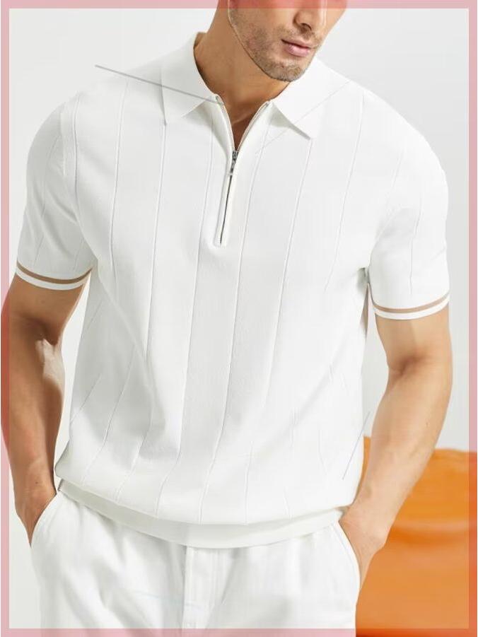 

Новое поступление мужская летняя рубашка-поло Ice Silk с дышащей структурой, против морщин, легкая, деловая, повседневная, с коротким рукавом и лацканами XXL белый