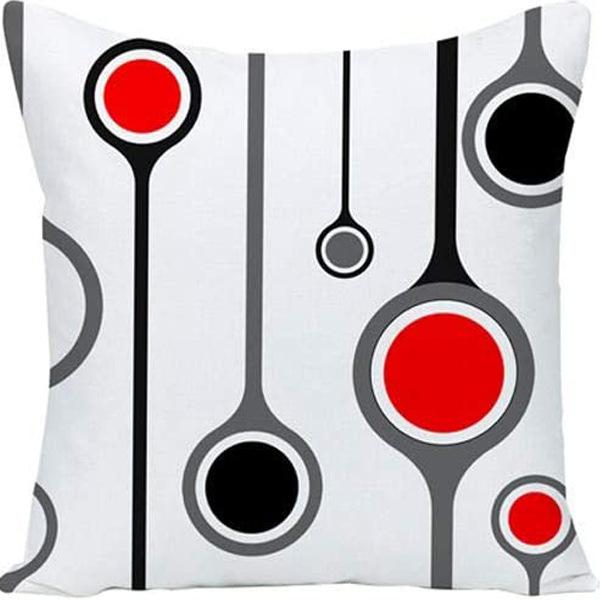 Popular Simple Geometric Abstract Red Black Striped Sofa Cushion Pillow Case Home Removable Washable