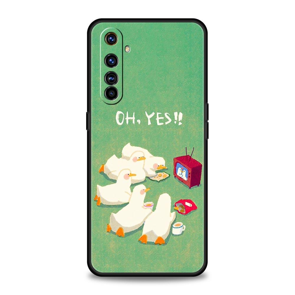Funny Duck Phone Case For Realme 13 12 10 9 8 7 GT3 GT5 GT2 Pro Plus 5G C21 C25 C35 GT Neo 2 3 3T 5 Cover