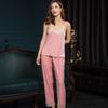 Herbst Winter Weibliche 3PCS Pyjamas Set Samt Nachtwäsche Sexy Spitze Trim Nachtwäsche Pijamas Anzug Lose Beiläufige Velours Hause Tragen