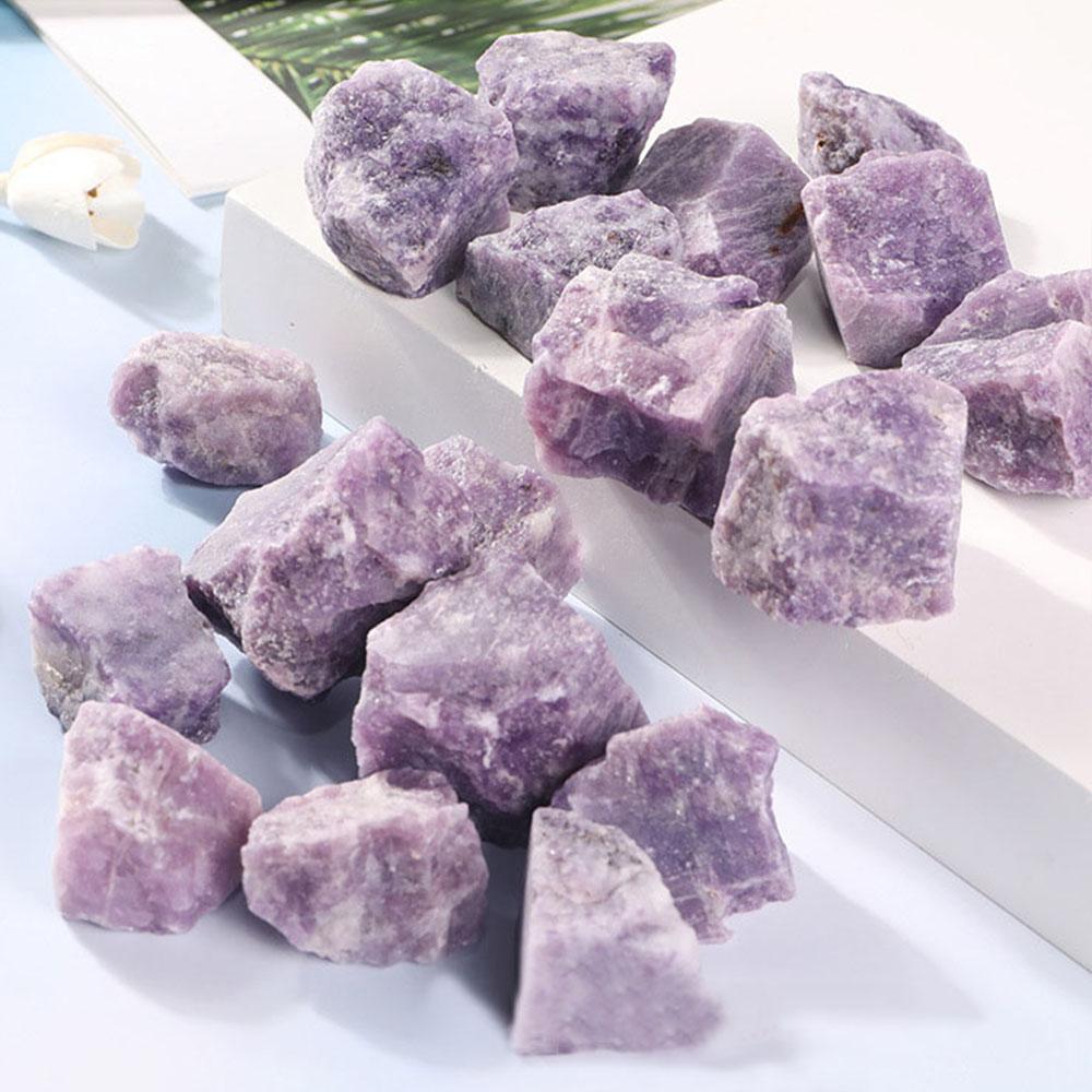 Natural Purple Lepidolite Rough Rare Stone Reiki Healing Quartz Mineral Specimen Home Decor 50g(1-3Pcs)