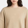 Timberland Solid Color Crew Neck Long Sleeve Pullover Sweatshirt Women tops Beige A5NQQ-DH4