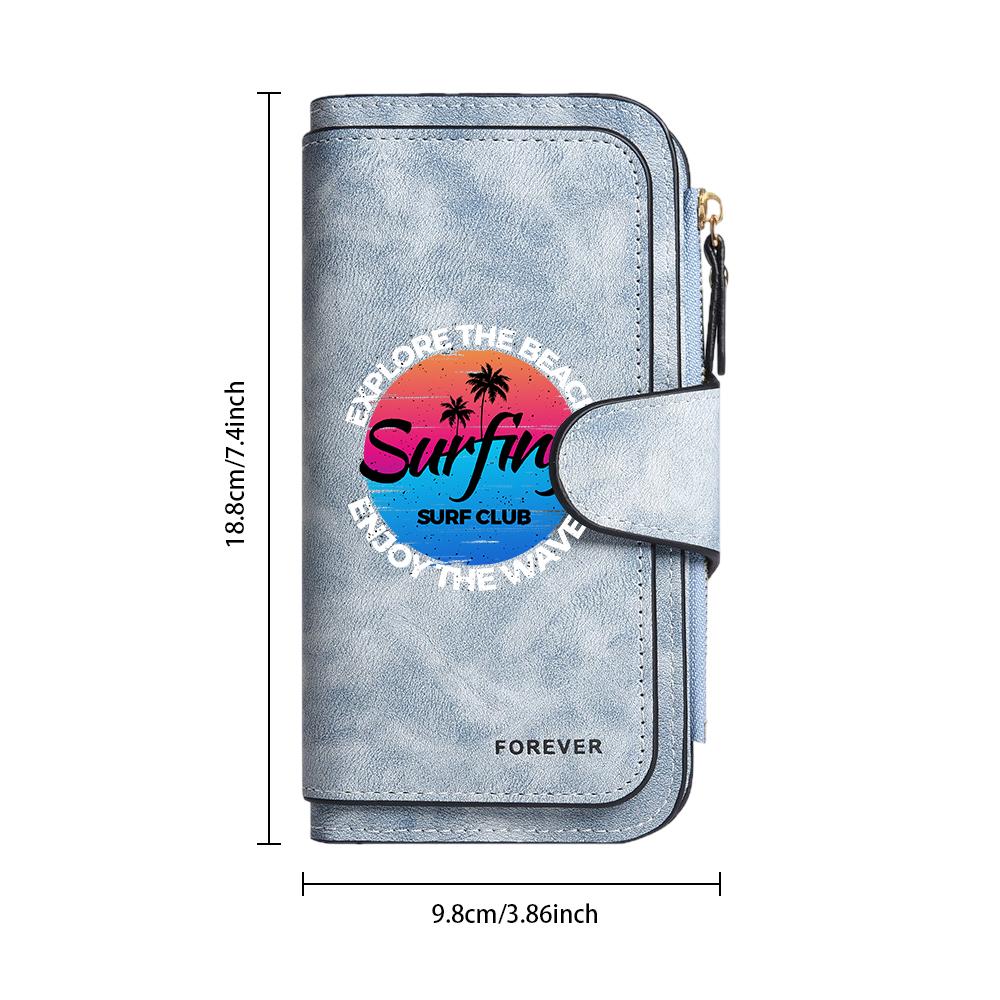 Surfing Beach Style Casual Long Wallet Fashion Portable Daily Use Purse