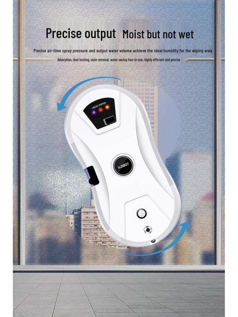 Inteligentny Robot do Mycia Okien Sterowany Zdalnie z Automatycznym Spryskiwaczem Wody i Regulowanymi Ustawieniami
