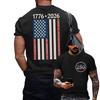 Men's Crew Neck Short Sleeve T Shirt with Printed Graphic Design 1776 2026 and Vertical Flag Pattern Casual Loose Fit Top