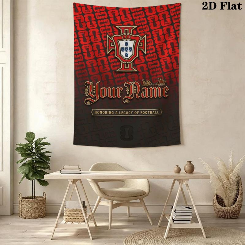 Name Custom PORTUGAL Wall Tapestry Aesthetic Wall Hanging Printed Fabric Blanket Decorative Tapestries for Bedroom Living Room Home Decor