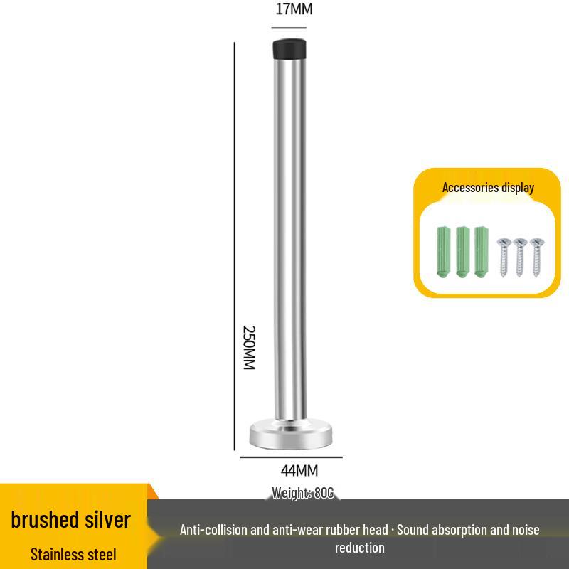 Stainless Steel Anti-Collision Rubber Door Stopper for Glass and Entrance Doors