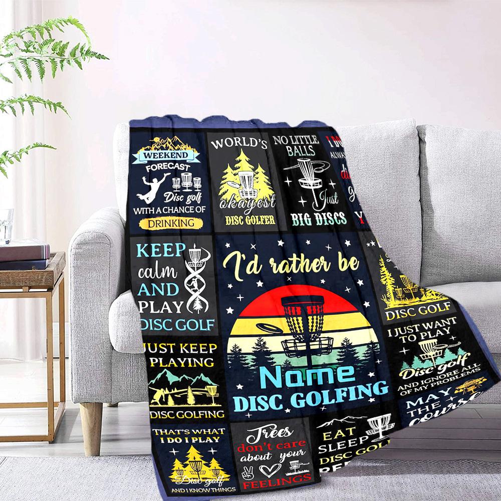 Disc Golf Adventure Quotes And Sayings For Enthusiasts Gift Blanket Name Soft Warm Cozy Suitable For Sofa Couch Office Bed Picnics Ideal For All