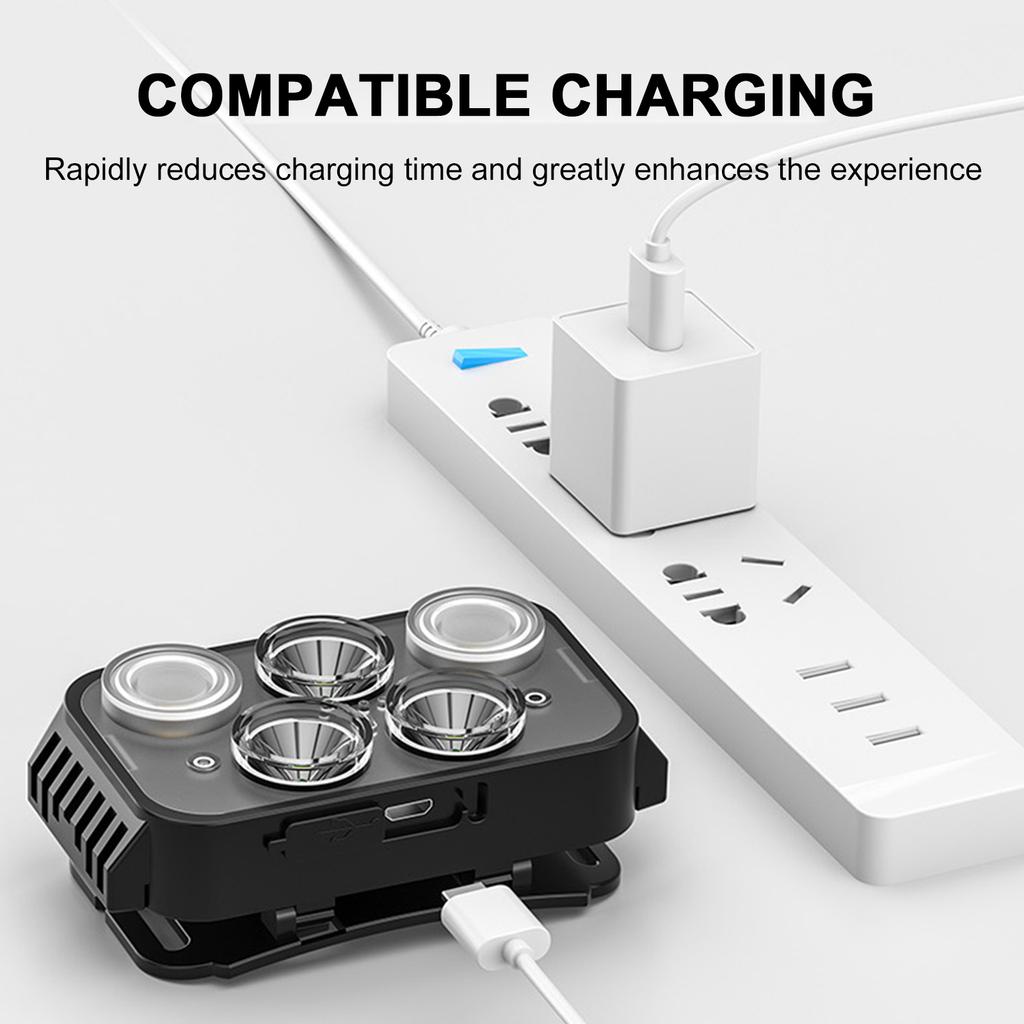 Mocna latarka czołowa do użytku na zewnątrz, mała latarka indukcyjna, nocna, wędkarska, bardzo długa żywotność