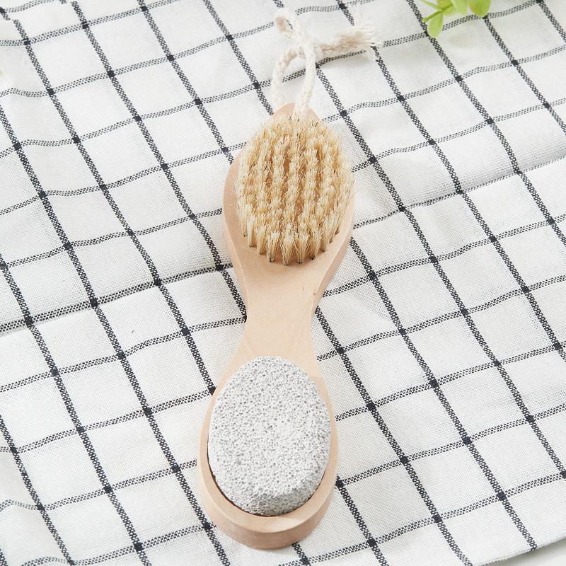 Wooden Foot rubbing stone foot skin grinding foot file pumice stone brush foot massage multi-functional exfoliation foot board