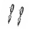 Dainty Alloy Feather Drop Earrings Accented Cubic Zirconia Minimalist Jewelry Gift For Women Fashion Accessory