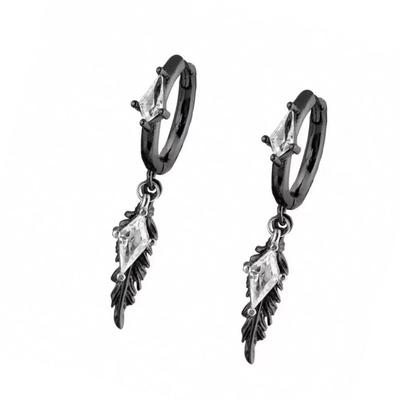 Orecchini Pendenti a Forma di Piuma in Lega Delicati Accentuati con Zirconia Cubica Gioielli Minimalisti Regalo per Donne Accessorio di Moda