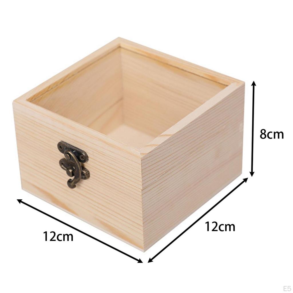 Elegant Wooden Jewelry Storage Box with Glass Lid