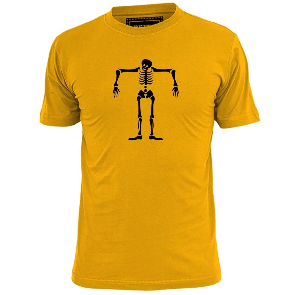 Mens Skeleton Silhouette T shirt Biology Horror L