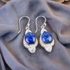 Natural Lapis Lazuli Gemstone 925 Stamped Silver Jewelry Handmade Earrings 1.80" EE-42-31