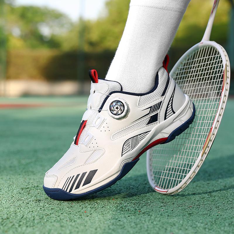 Kids Rotary Dial Badminton Shoes Lightweight Court Sport Sneakers for Training School Indoor Outdoor Play Sizes 30-40 Daily Wear