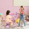 Tastiera per Bambini con 37 Tasti, Pianoforte con Sgabello e Microfono, Modalità di Apprendimento LED, Registrazione, Strumento Musicale Pianoforte per Bambini di 3-6 Anni Rosa