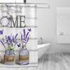 Tijuboni Purple Lavender Shower Curtain Farmhouse Flowers Shower Curtains for Neutral Country Bathroom Decor Rustic Butterfly Sh
