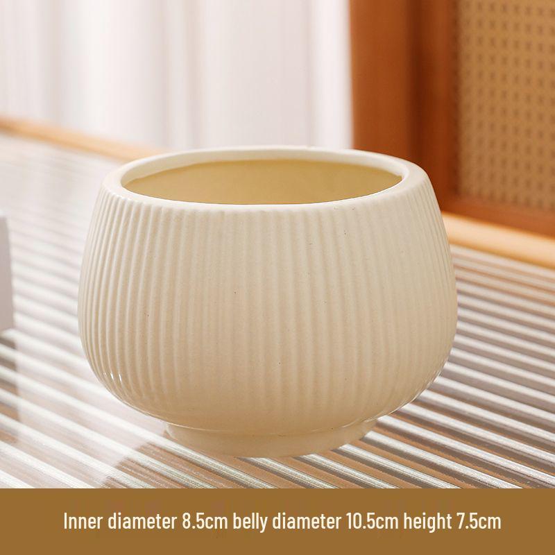 Ceramic Flower Pot with Tray for Orchids and Succulents