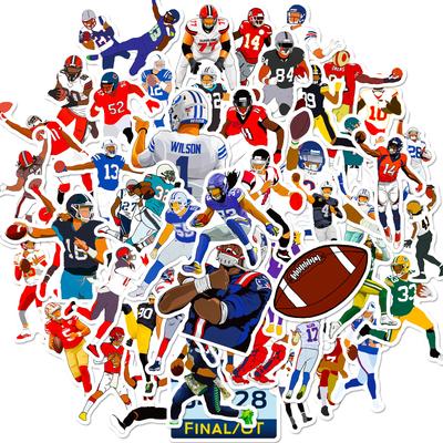 50 Pieces Of Rugby Player Sports Trunk Stickers, Graffiti Stickers, Refrigerator Decoration Stickers