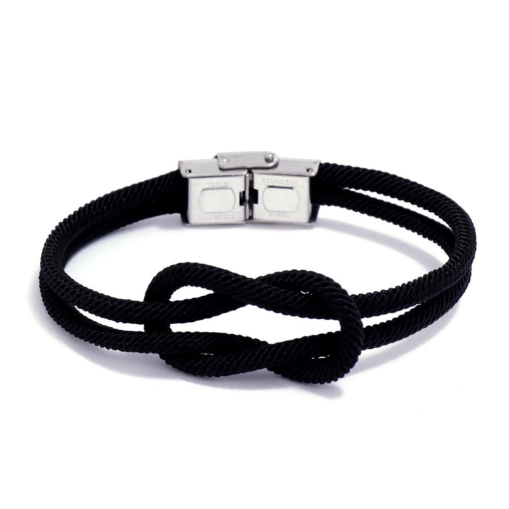 

Fashion Knotted Bracelet Titanium Steel Buckle Bracelets for Couple Student Best Friend Party Gift Simple Jewelry