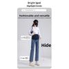 2026 Spring and Autumn Maternity Jeans for Outerwear, High-Waisted, Belly Support, Cropped Straight-Leg Slimming Pants
