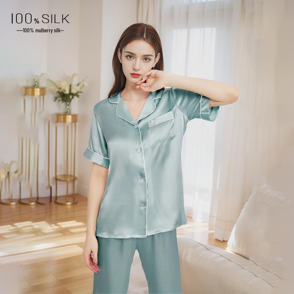 Women`s Silk Pajama Set - Short