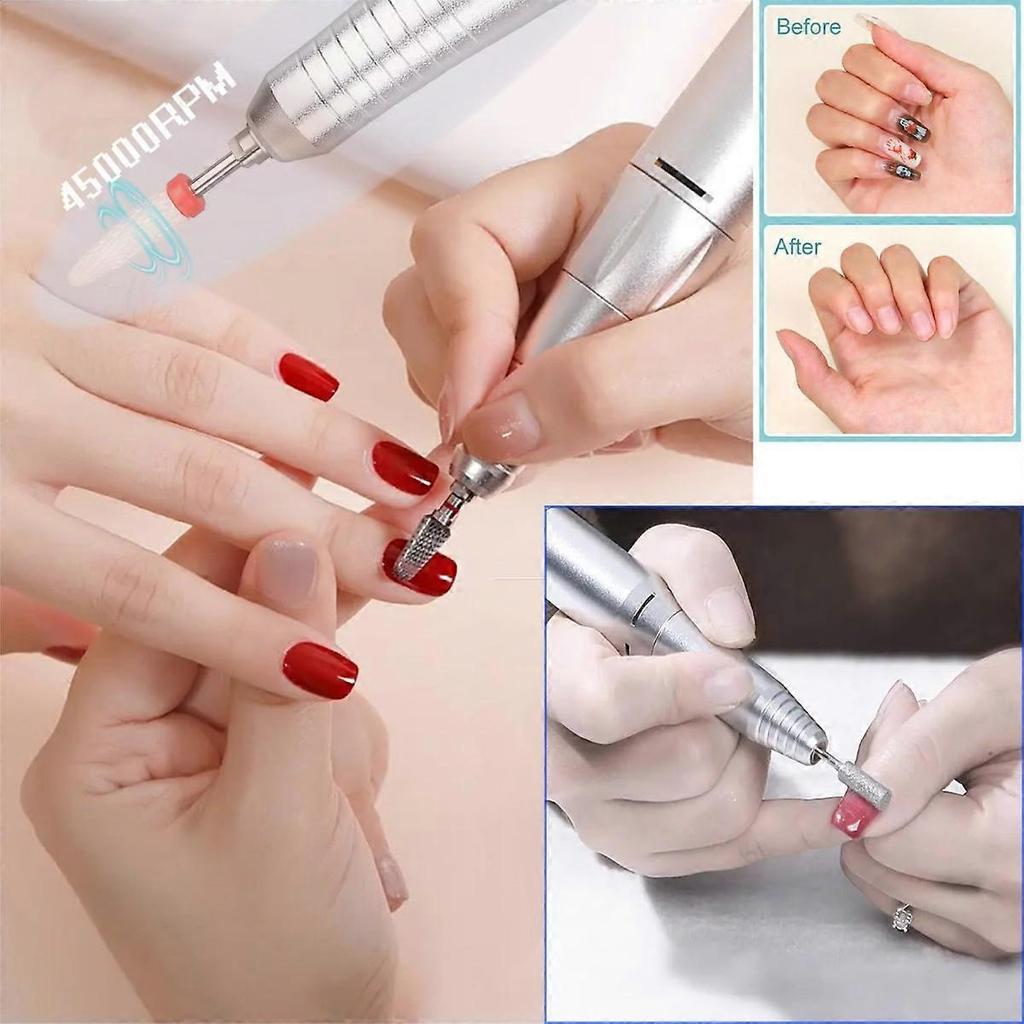 Electric 45000RPM Nail Drill Machine, Rechargeable Portable Nail File Electric DIY Nail Drill Kit with Smart LCD Screen