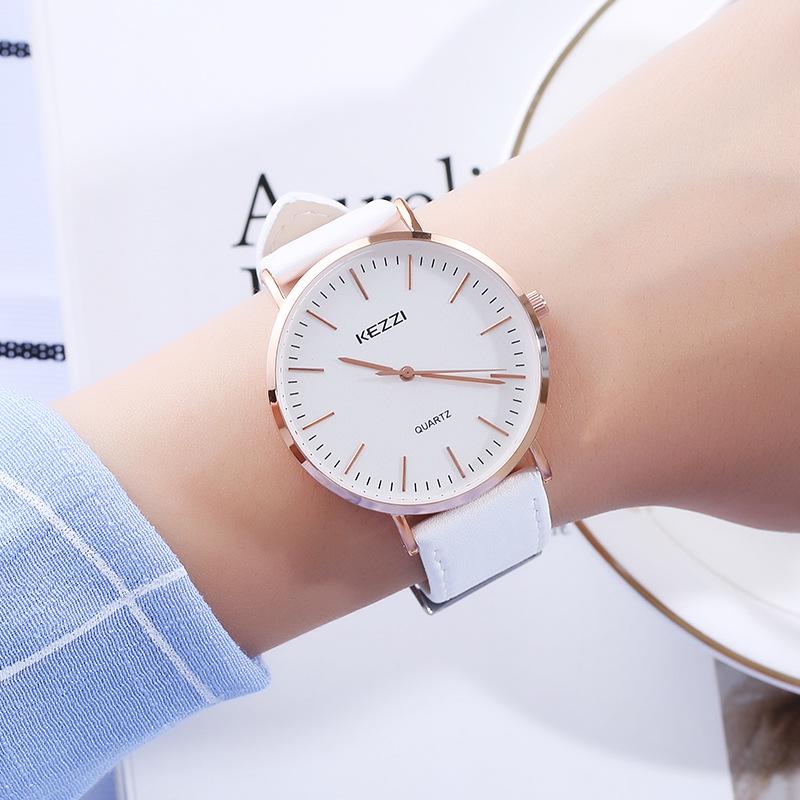 

KEZZI Ультратонкие кварцевые часы для пар - Минималистичный дизайн с кожаным ремешком для мужчин и женщин