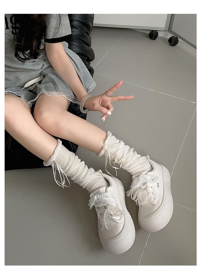 White high-end sense, small thick-soled white shoes, women's 2025 new summer skirt heightening casual board shoes
