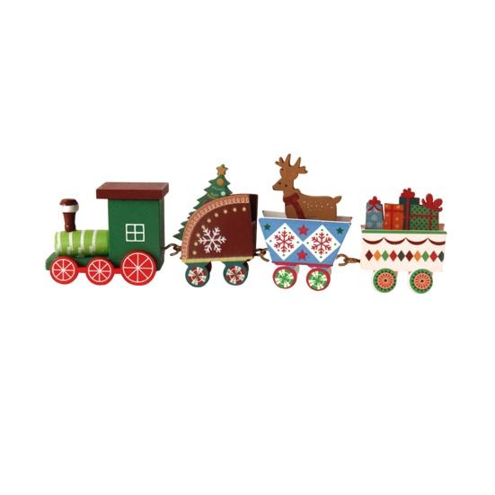 Julepynt Tog Tre Festlig Mini Tog Ornament Julepynt Tog Midtpunkt for Peishylle Spisebord Godt Nyttår Gave