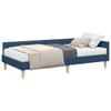 Corner Bed Frame with Mattress 2 Pcs Blue Fabric