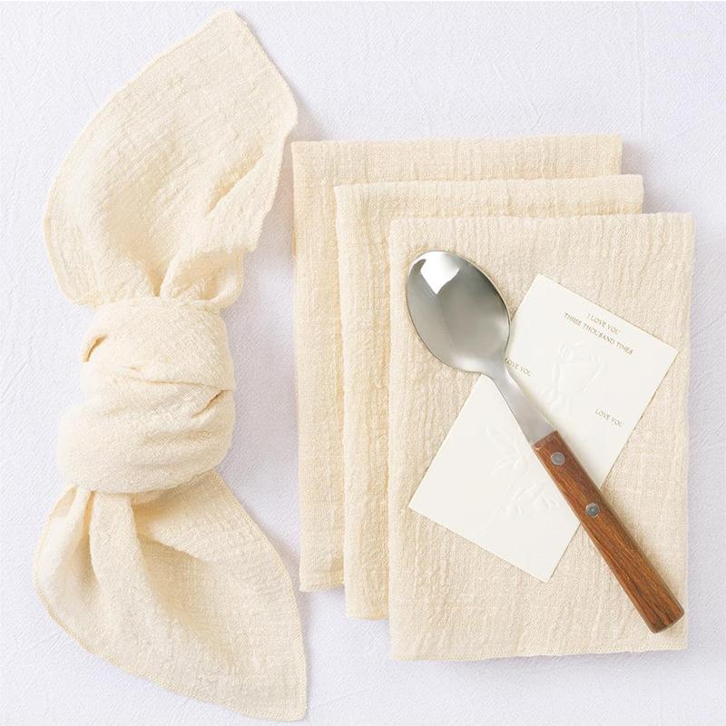 Set of6 Cotton Cloth Napkins Gauze 32x32cm Fabric Kitchen Tea Table Towels for Home Wedding Decoration Christmas Napkin CJB001