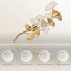 3D Metal Wall Decoration, Golden Wall Art with Ginkgo Leaves 138x70cm