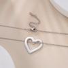 Ciondolo Cuore d'Amore Vuoto Collana in Acciaio Inossidabile Tre Modelli Gioielleria Minimalista Per San Valentino