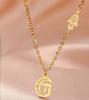 Star of David Hammered Chai Necklace for Men Women Moon Sun Je Blessing Life Star of David Pendant Protection Amulet Jewelry
