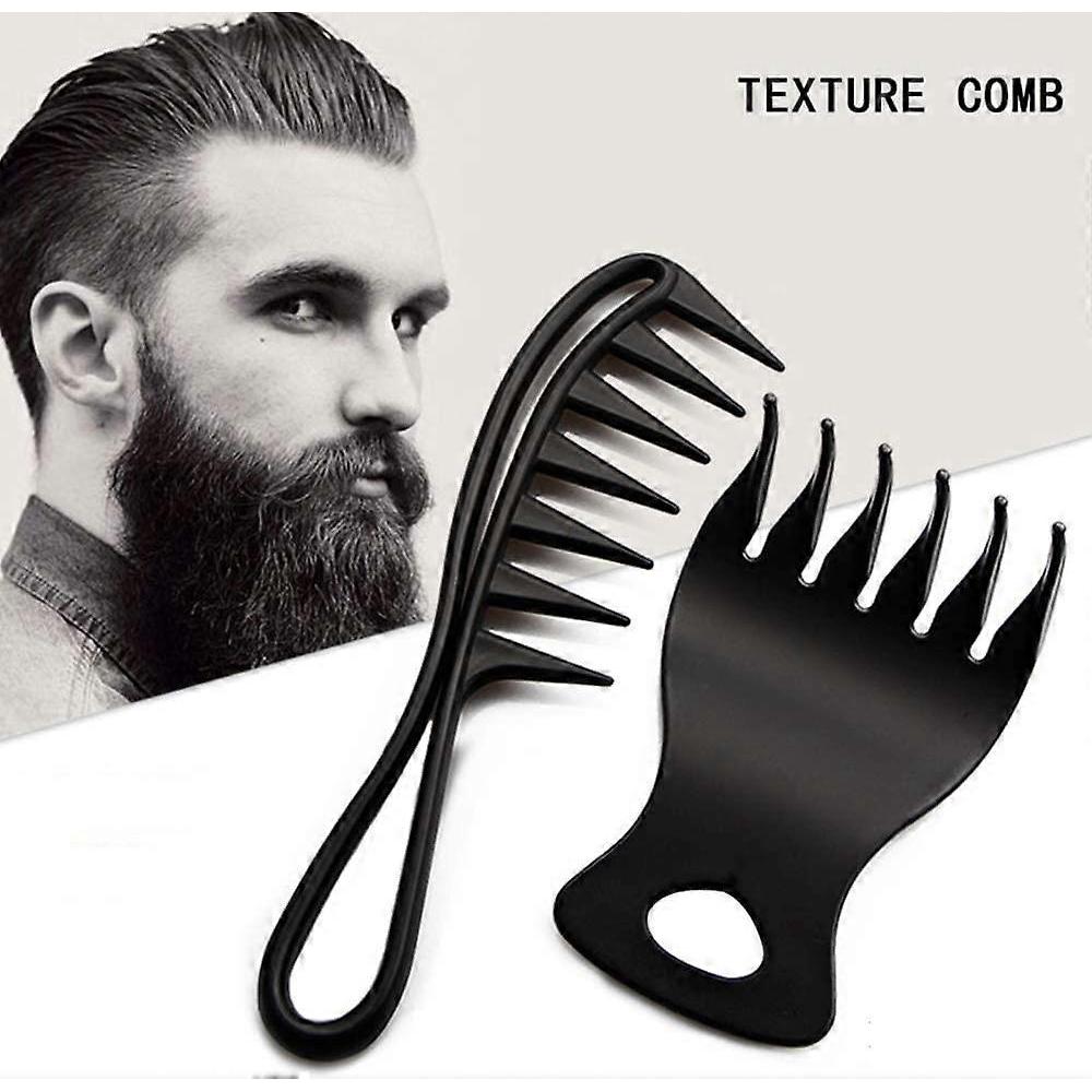 Pxcl Men's Hairdressing Comb,2 Pcs Anti-static Detangling Hair Brush Wide Tooth Hair Comb Hairdressing Oil Comb For Barber Shop