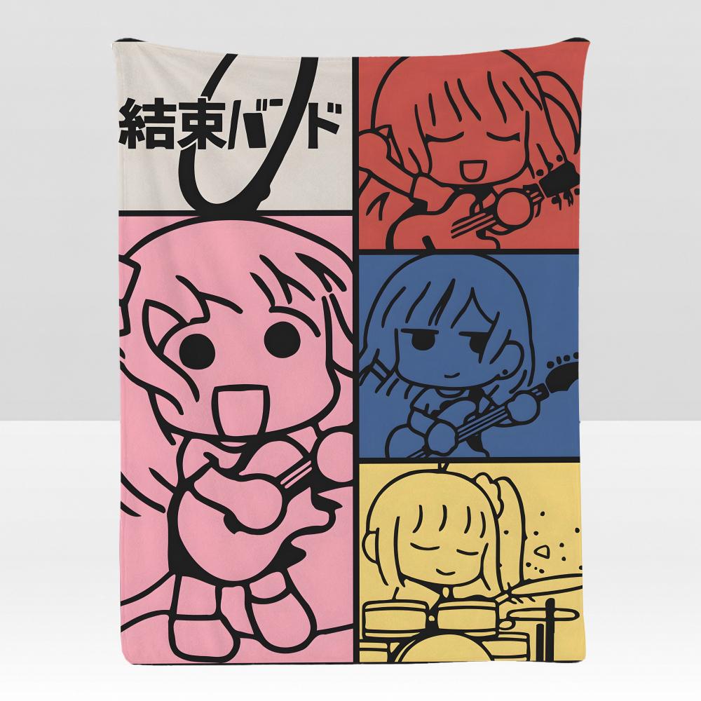 anime BBocchi RRock Throw Soft Flannel Blanket for Bed Bedroom Sofa Picnic Throw Skinfriendly Breathable Gift Cover