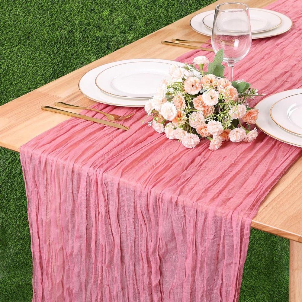 Rustic Country Gauze Tablecloth Vintage Cheesecloth Table Setting Table Runners  Birthday