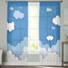 Cartoon Clouds Stars Curtain Living Room Bedroom Voile Drape Kitchen Window Tulle Curtains Home Essentials Light Filtering Made Of Polyester Treatment