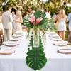 12PCS Green Monstera Leaf Table Place Mats Heat Insulation Placemat Table Flag  Table Decor