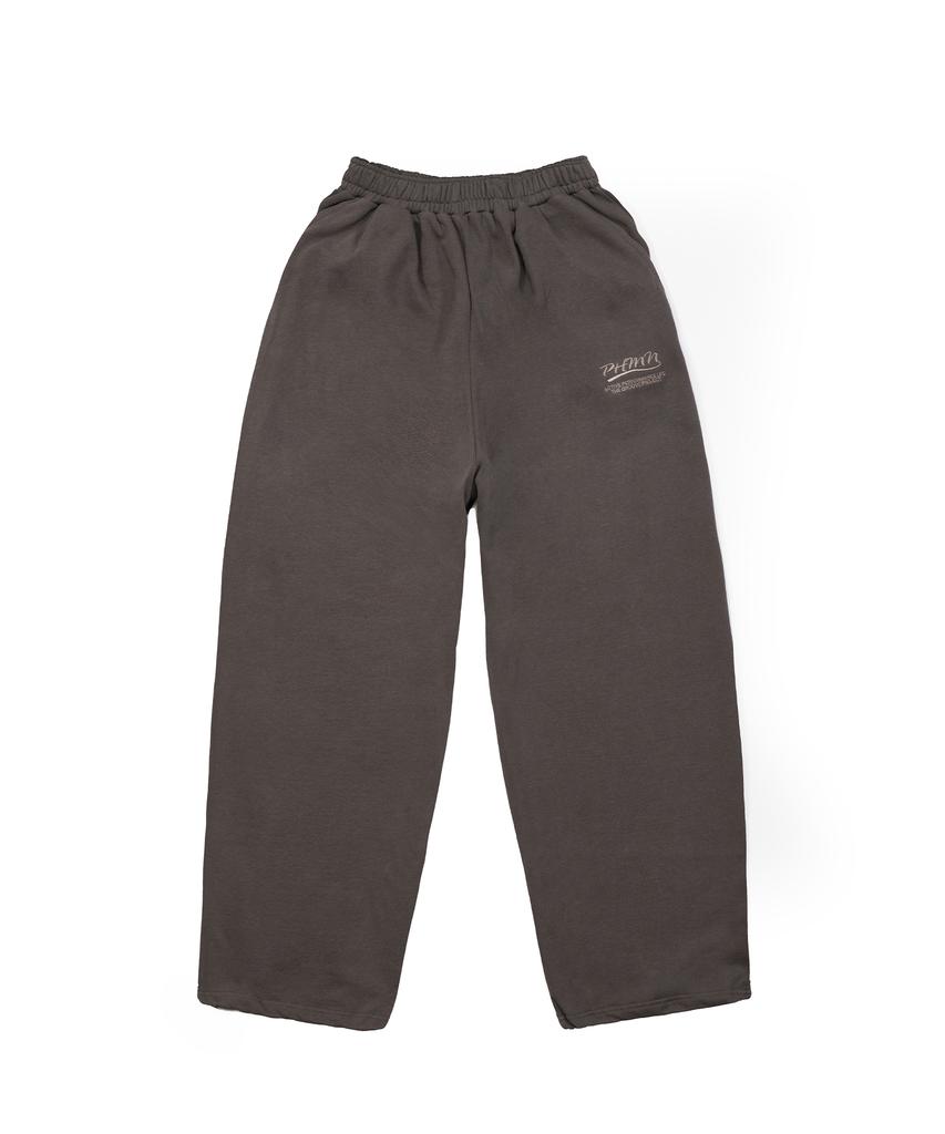 PHERMENON Pigment Oversized Wide String Jogger Pants - Gray