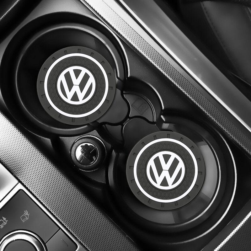 For VW Silicone Anti-slip Car Cup Holder Mat Water Bottle Pad For VW Golf Polo Passat GTI CC Tiguan T-ROC Interior Mouldings KXL-E92 zs2
