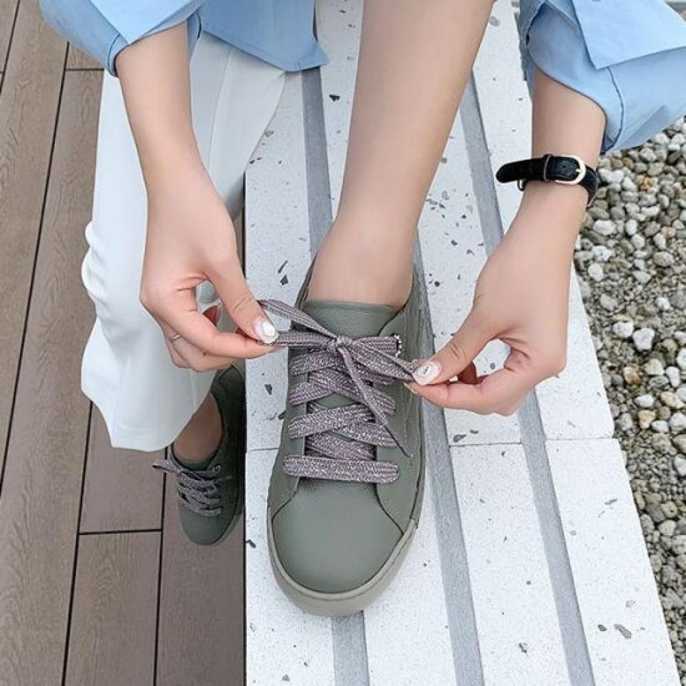 Jisyu Women Genuine Lambskin Quilted Platform Sneakers